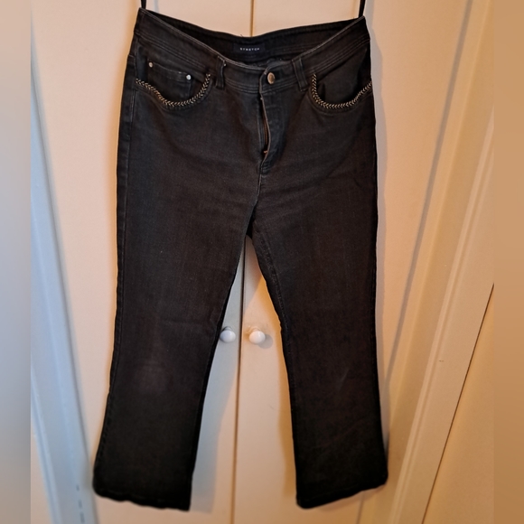 Jones New York Black Denim Sz 8 - Picture 1 of 6